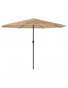 Ombrellone Giardino con Palo in Acciaio Marrone 388x388x248 cm 2