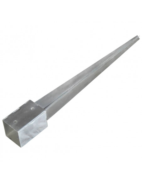 Picchetti di Terra 6 pz Argento 9x9x90 cm in Acciaio Zincato
