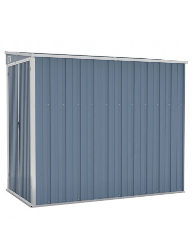 Capanno Giardino a Parete Grigio 118x194x178 cm Acciaio Zincato
