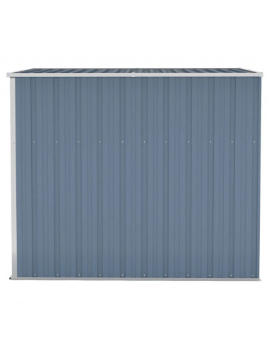 Capanno Giardino a Parete Grigio 118x194x178 cm Acciaio Zincato