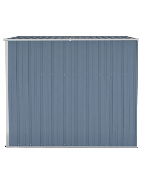 Capanno Giardino a Parete Grigio 118x194x178 cm Acciaio Zincato