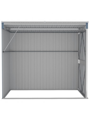 Capanno Giardino a Parete Grigio 118x194x178 cm Acciaio Zincato