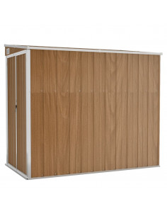 Capanno Giardino a Parete Marrone 118x194x178cm Acciaio Zincato 2