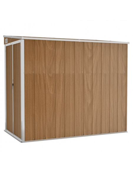 Capanno Giardino a Parete Marrone 118x194x178cm Acciaio Zincato