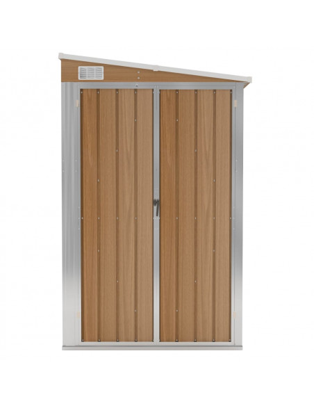 Capanno Giardino a Parete Marrone 118x194x178cm Acciaio Zincato