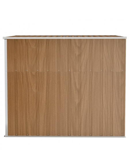 Capanno Giardino a Parete Marrone 118x194x178cm Acciaio Zincato