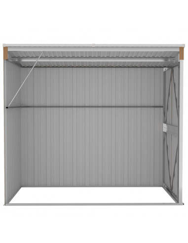 Capanno Giardino a Parete Marrone 118x194x178cm Acciaio Zincato