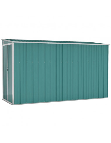 Capanno Giardino a Parete Verde 118x288x178 cm Acciaio Zincato