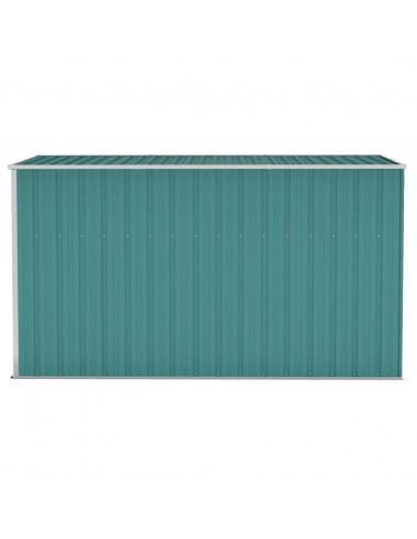 Capanno Giardino a Parete Verde 118x288x178 cm Acciaio Zincato