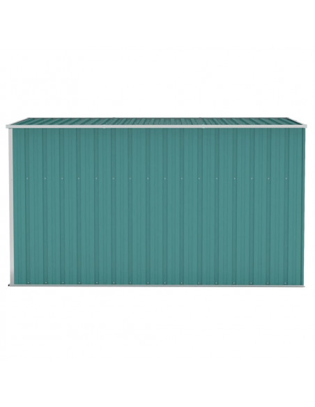 Capanno Giardino a Parete Verde 118x288x178 cm Acciaio Zincato