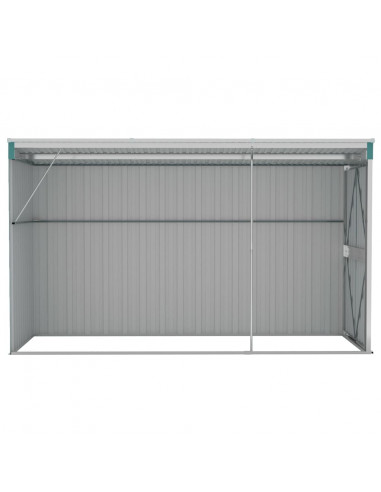 Capanno Giardino a Parete Verde 118x288x178 cm Acciaio Zincato