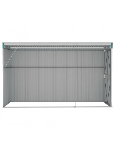 Capanno Giardino a Parete Verde 118x288x178 cm Acciaio Zincato