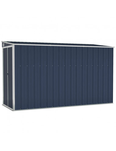 Capanno da Giardino a Parete Antracite 118x288x178 cm Acciaio