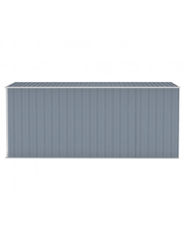 Capanno Giardino a Parete Grigio 118x382x178 cm Acciaio Zincato