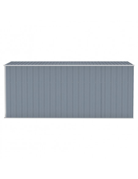 Capanno Giardino a Parete Grigio 118x382x178 cm Acciaio Zincato
