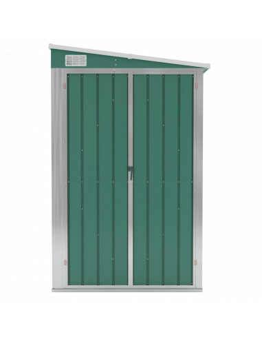 Capanno Giardino a Parete Verde 118x382x178 cm Acciaio Zincato