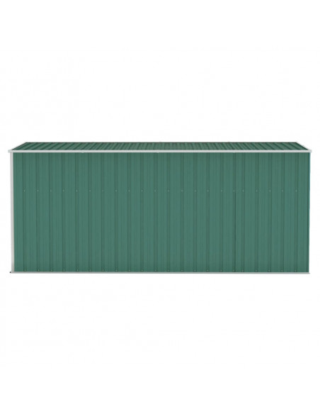 Capanno Giardino a Parete Verde 118x382x178 cm Acciaio Zincato