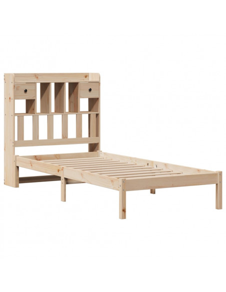 Giroletto con Libreria senza Materasso 75x190 cm in Legno Pino