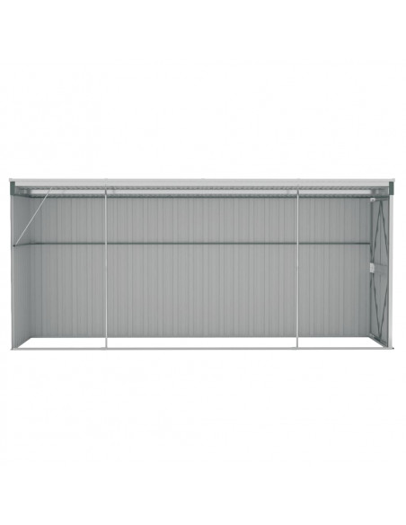 Capanno Giardino a Parete Verde 118x382x178 cm Acciaio Zincato