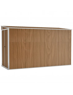 Capanno Giardino a Parete Marrone 118x288x178cm Acciaio Zincato 2