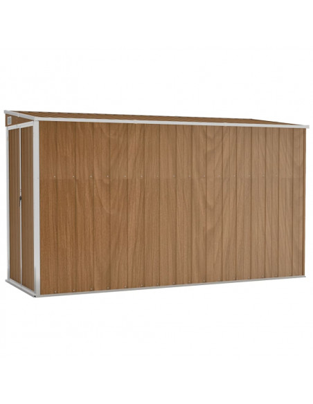 Capanno Giardino a Parete Marrone 118x288x178cm Acciaio Zincato