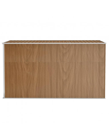 Capanno Giardino a Parete Marrone 118x288x178cm Acciaio Zincato
