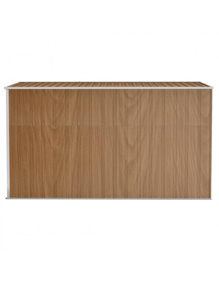 Capanno Giardino a Parete Marrone 118x288x178cm Acciaio Zincato