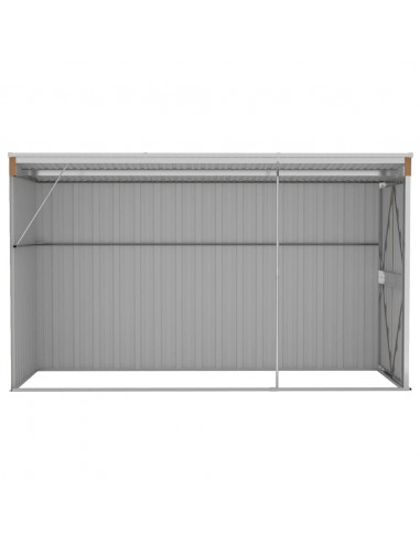 Capanno Giardino a Parete Marrone 118x288x178cm Acciaio Zincato