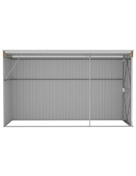 Capanno Giardino a Parete Marrone 118x288x178cm Acciaio Zincato