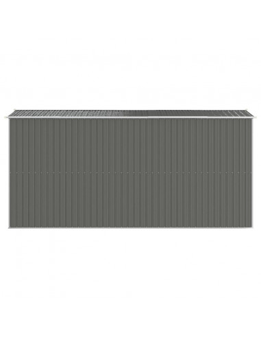 Capanno da Giardino Grigio Chiaro 192x440x223cm Acciaio Zincato