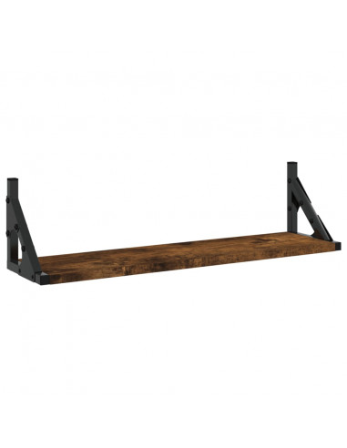 Mensole da Parete 2pz Rovere Fumo 60x15x15,5 cm