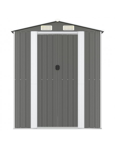 Capanno da Giardino Grigio Chiaro 192x606x223cm Acciaio Zincato