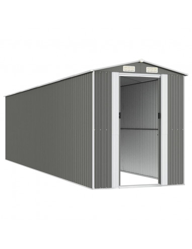 Capanno da Giardino Grigio Chiaro 192x772x223cm Acciaio Zincato
