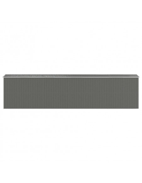 Capanno da Giardino Grigio Chiaro 192x855x223cm Acciaio Zincato
