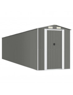Capanno da Giardino Grigio Chiaro 192x938x223cm Acciaio Zincato 2