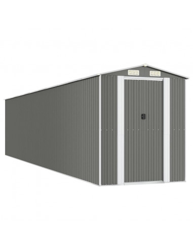 Capanno da Giardino Grigio Chiaro 192x938x223cm Acciaio Zincato