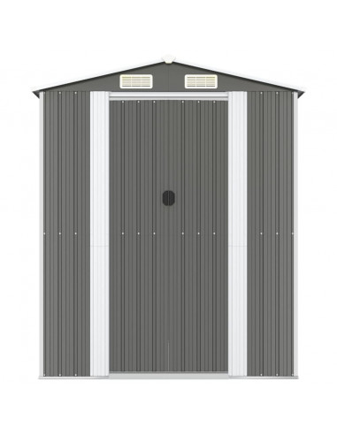 Capanno da Giardino Grigio Chiaro 192x938x223cm Acciaio Zincato