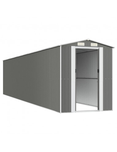 Capanno da Giardino Grigio Chiaro 192x938x223cm Acciaio Zincato