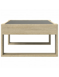 Tavolino da Salotto con LED Infinity Rovere Sonoma 70x53x30 cm 2