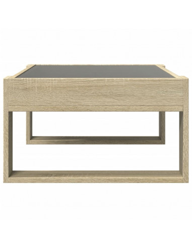 Tavolino da Salotto con LED Infinity Rovere Sonoma 70x53x30 cm