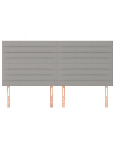 Testiera 4 pz Grigio Chiaro 90x5x78/88 cm in Tessuto