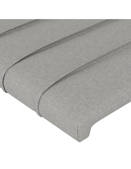 Testiera 4 pz Grigio Chiaro 90x5x78/88 cm in Tessuto