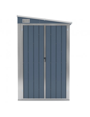 Capanno Giardino a Parete Grigio 118x100x178 cm Acciaio Zincato