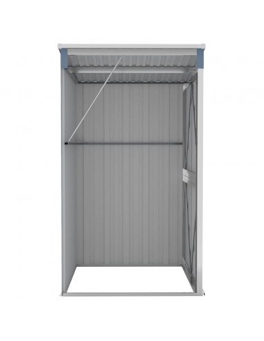 Capanno Giardino a Parete Grigio 118x100x178 cm Acciaio Zincato