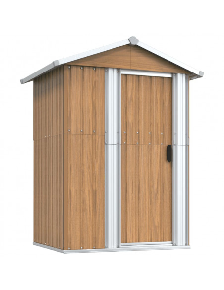 Capanno da Giardino Marrone 126x97,5x177 cm Acciaio Zincato