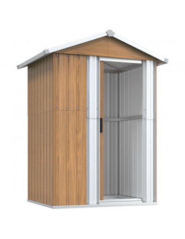 Capanno da Giardino Marrone 126x97,5x177 cm Acciaio Zincato