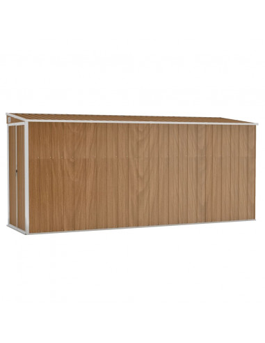 Capanno Giardino a Parete Marrone 118x382x178cm Acciaio Zincato