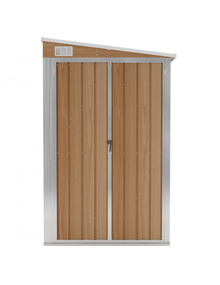 Capanno Giardino a Parete Marrone 118x382x178cm Acciaio Zincato