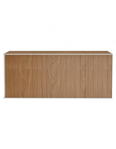 Capanno Giardino a Parete Marrone 118x382x178cm Acciaio Zincato