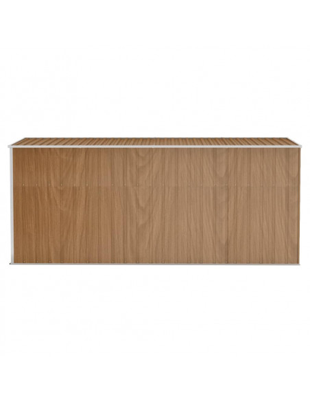 Capanno Giardino a Parete Marrone 118x382x178cm Acciaio Zincato